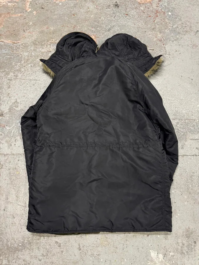 2000s Dolce & Gabbana Long Detachable Hood Black Bomber Jacket (L) vFGJyCJ 4