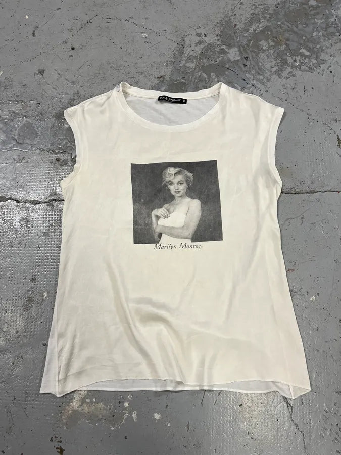 2000s Dolce & Gabbana Marilyn Monroe White Tank Top TuWOwEf 0