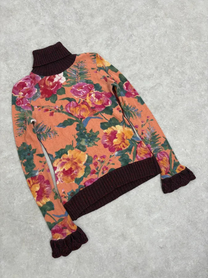 1990s Dolce & Gabbana Floral Turtleneck tHhJuzJ 3
