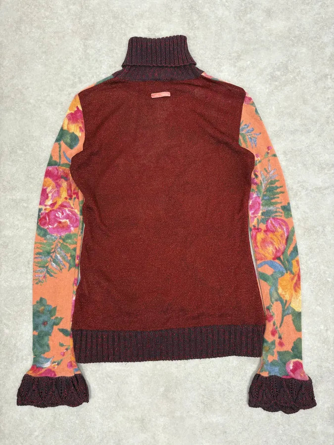 1990s Dolce & Gabbana Floral Turtleneck tHhJuzJ 5