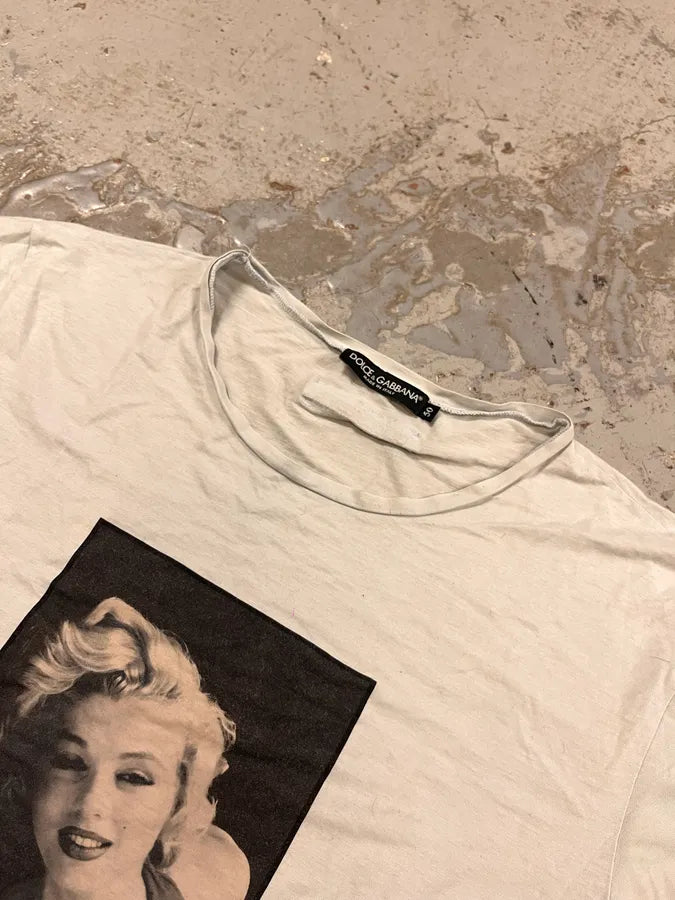 2000s Dolce & Gabbana Marylin Monroe Blue White T-Shirt mfrdVLB 3