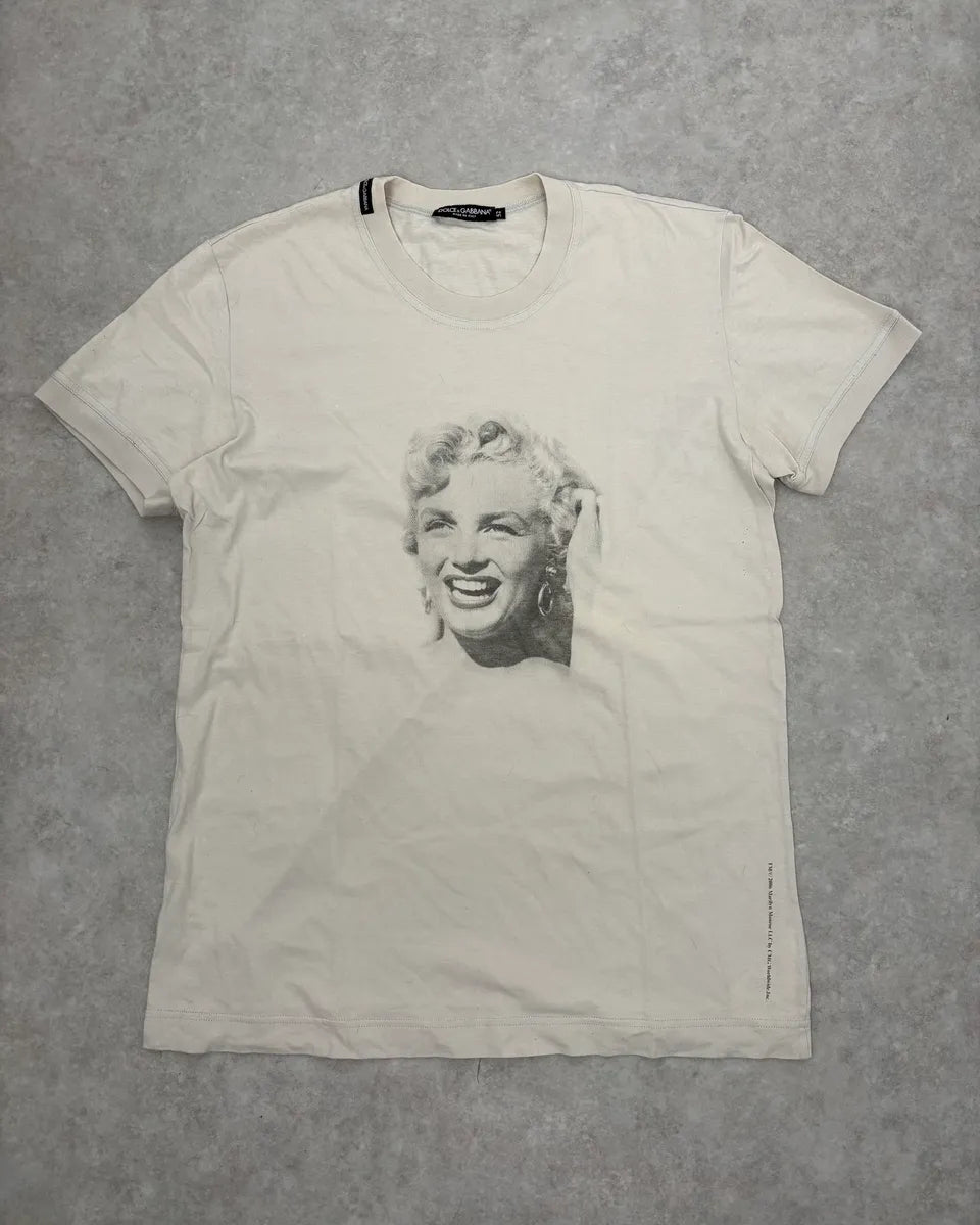 2000s Dolce & Gabbana Marylin Monroe White T-Shirt AYmZkwH 2