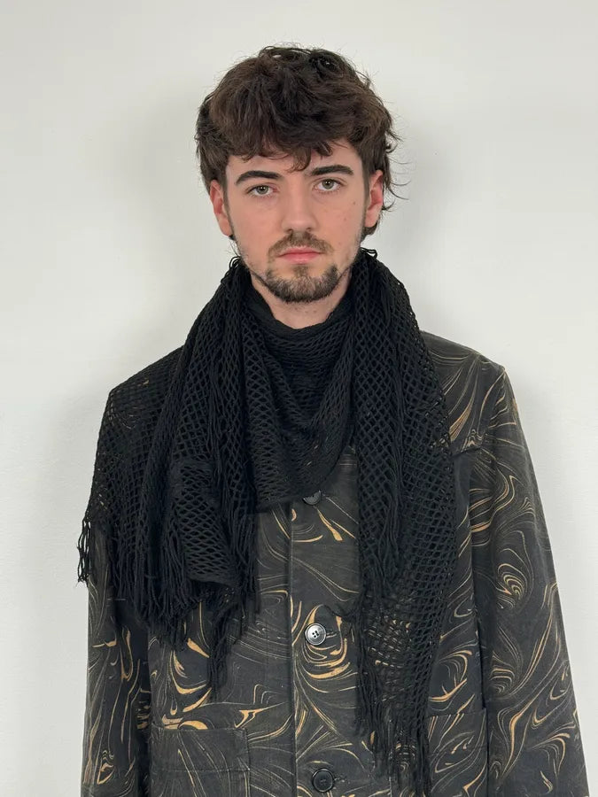 2000s Dolce & Gabbana Mesh Black Scarf wbYojRH 1
