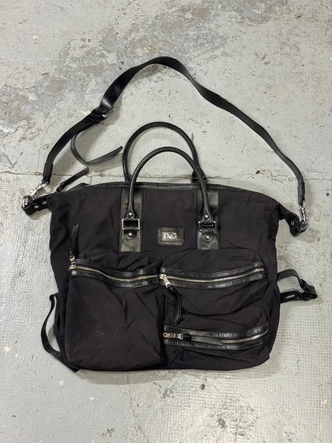2000s Dolce & Gabbana Messenger Black Nylon Shoulder Bag BhIjwBF 0