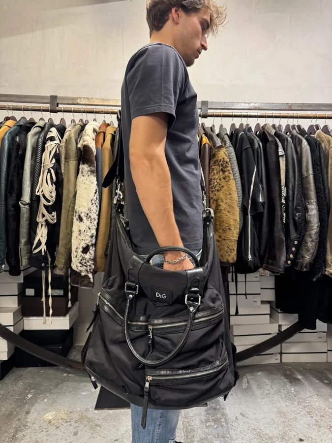 2000s Dolce & Gabbana Messenger Black Nylon Shoulder Bag BhIjwBF 2