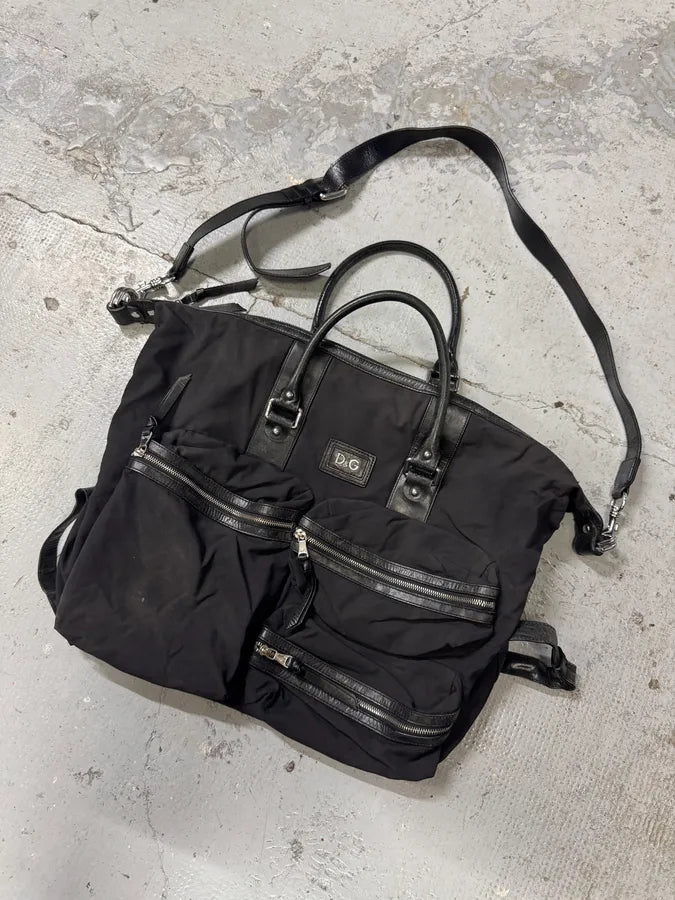 2000s Dolce & Gabbana Messenger Black Nylon Shoulder Bag BhIjwBF 3