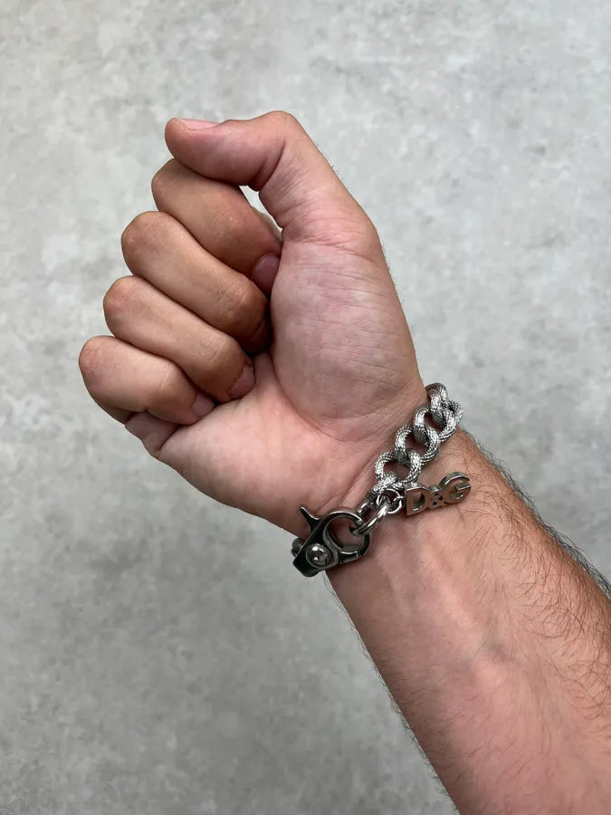 2000s Dolce & Gabbana Metal Curb Chain Steel Bracelet xbnDjLL 3