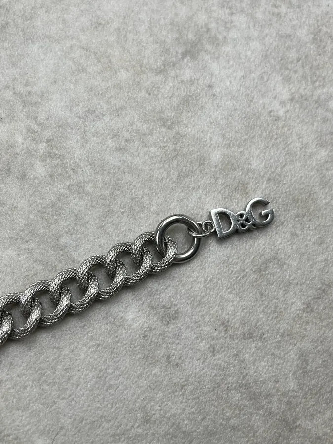2000s Dolce & Gabbana Metal Curb Chain Steel Bracelet xbnDjLL 6