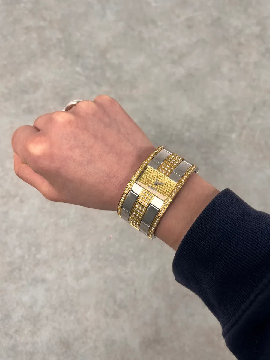 2000s Dolce & Gabbana Metal Golden & Silver Old School Watch JymrsBA 0