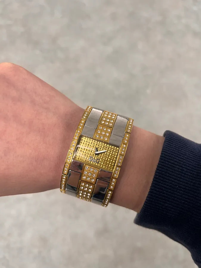 2000s Dolce & Gabbana Metal Golden & Silver Old School Watch JymrsBA 2