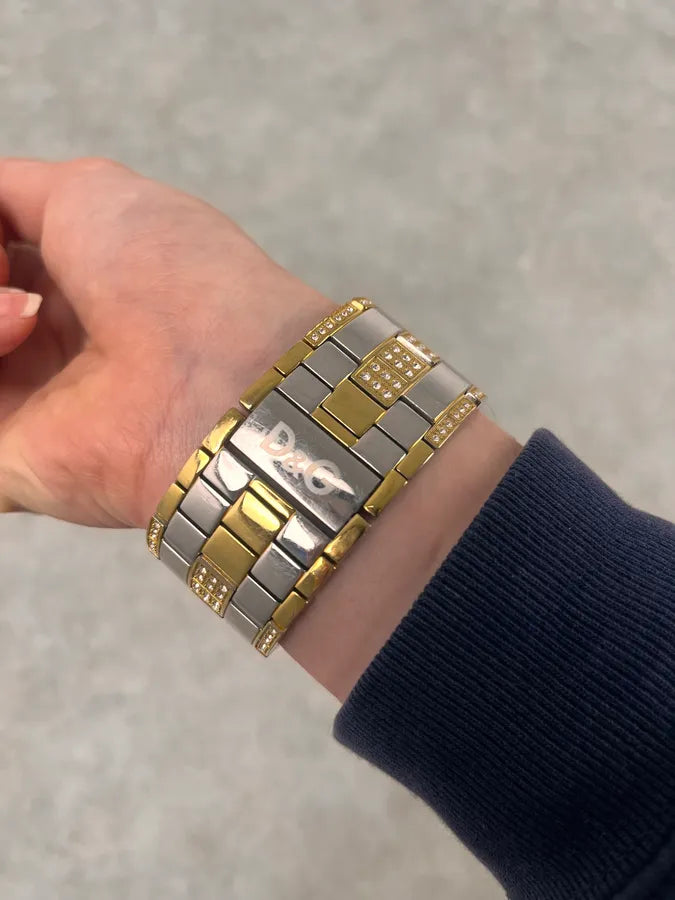 2000s Dolce & Gabbana Metal Golden & Silver Old School Watch JymrsBA 3