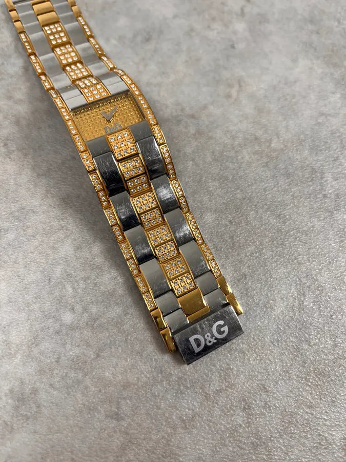 2000s Dolce & Gabbana Metal Golden & Silver Old School Watch JymrsBA 5