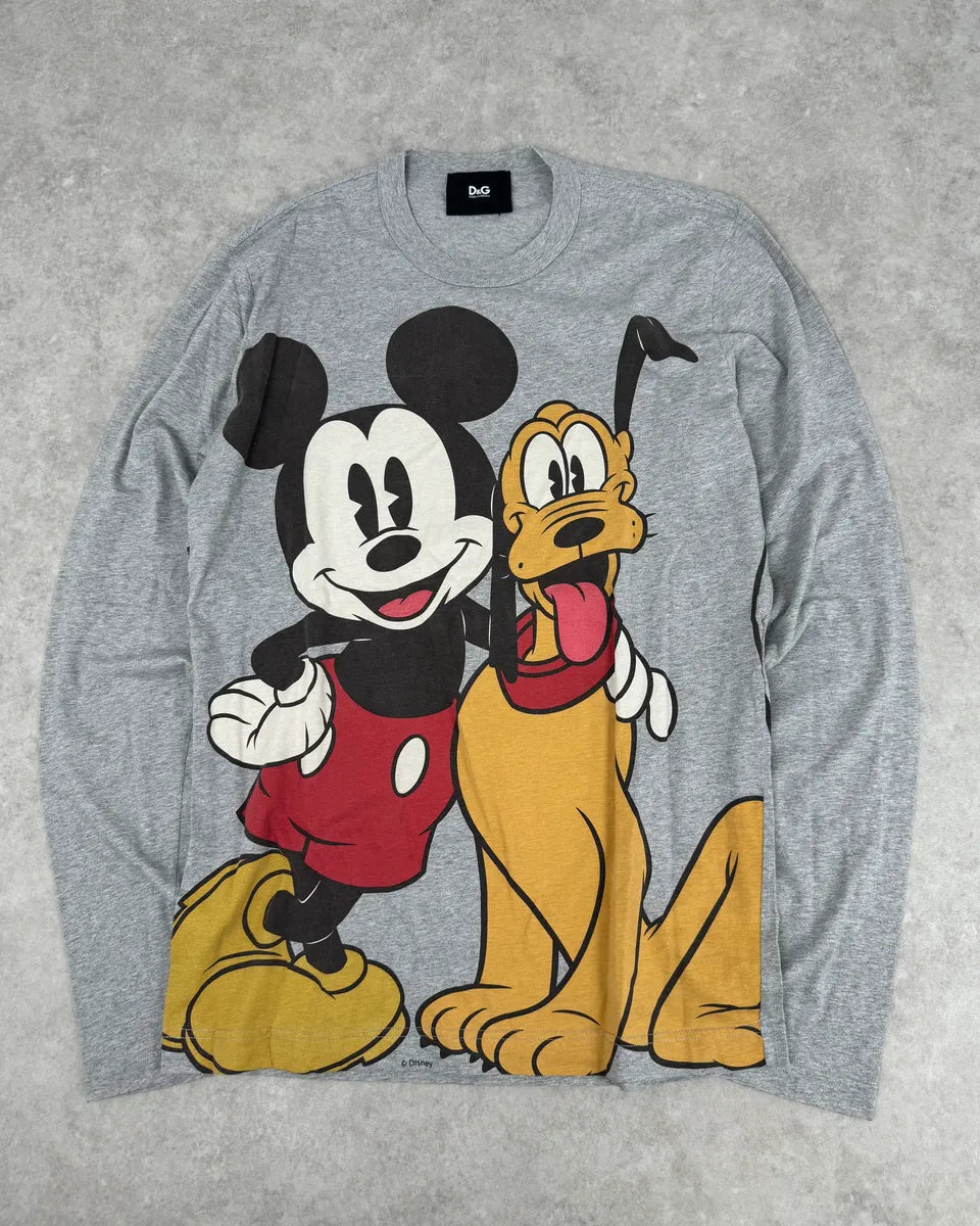AW2010 Dolce & Gabbana Mickey & Pluto Grey Longsleeves dDPslib 0