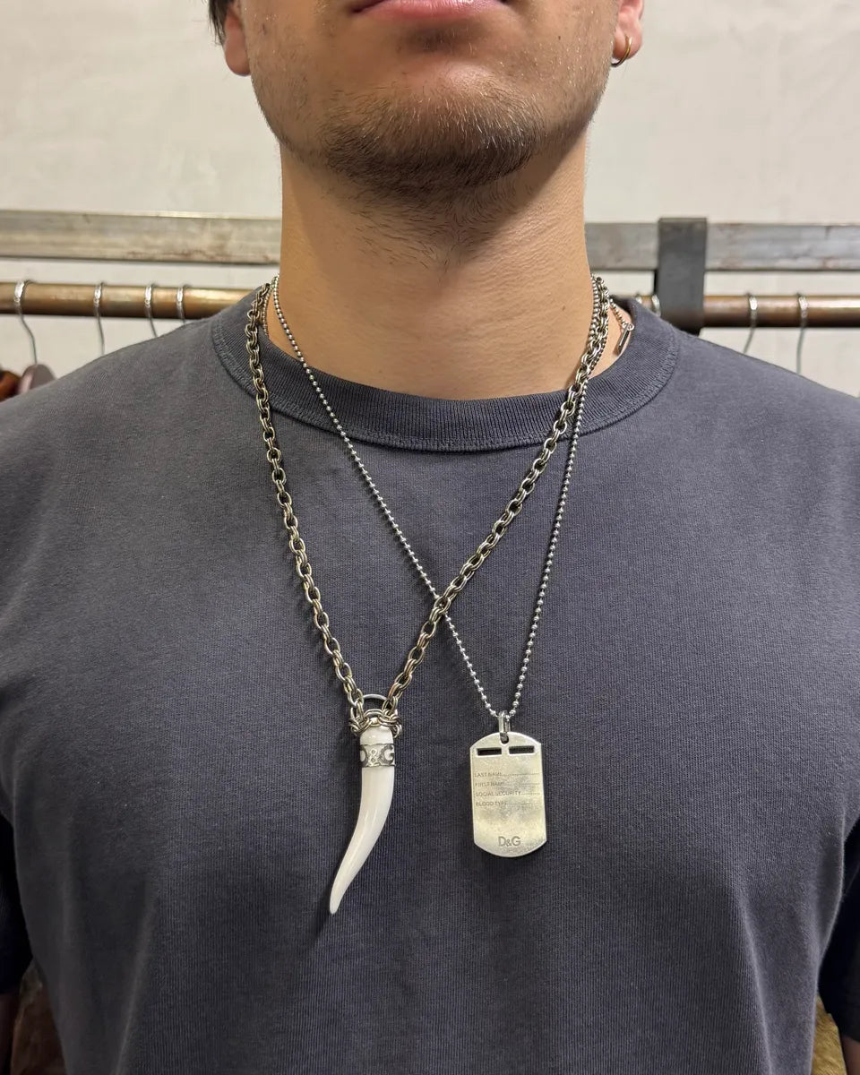 2000s Dolce & Gabbana Military Dog Tag Ball Chain Necklace TPIpmXd 1