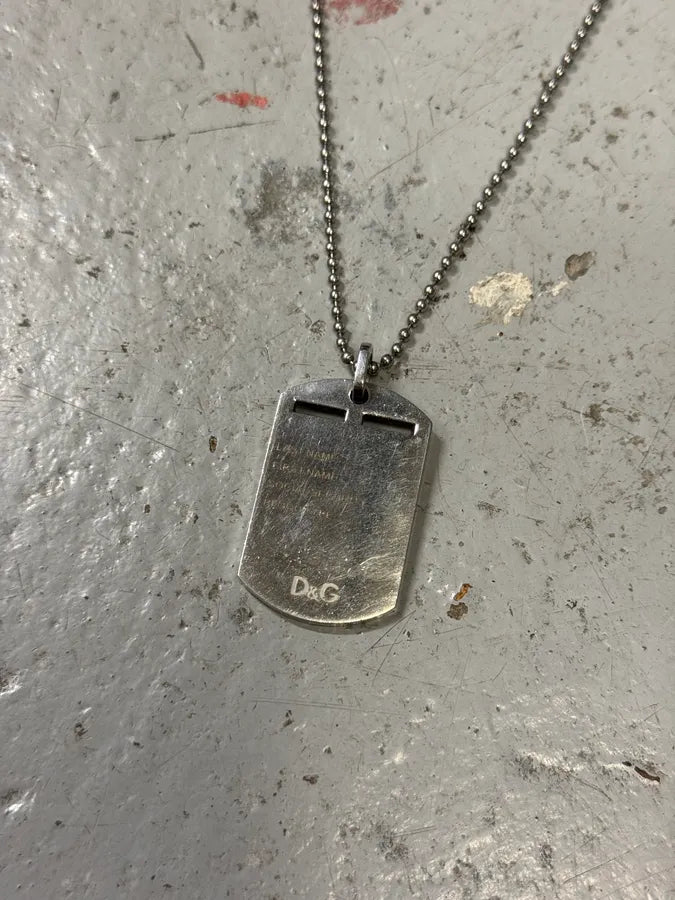 2000s Dolce & Gabbana Military Dog Tag Ball Chain Necklace TPIpmXd 2