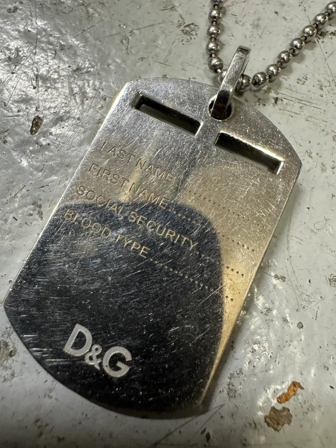 2000s Dolce & Gabbana Military Dog Tag Ball Chain Necklace TPIpmXd 4