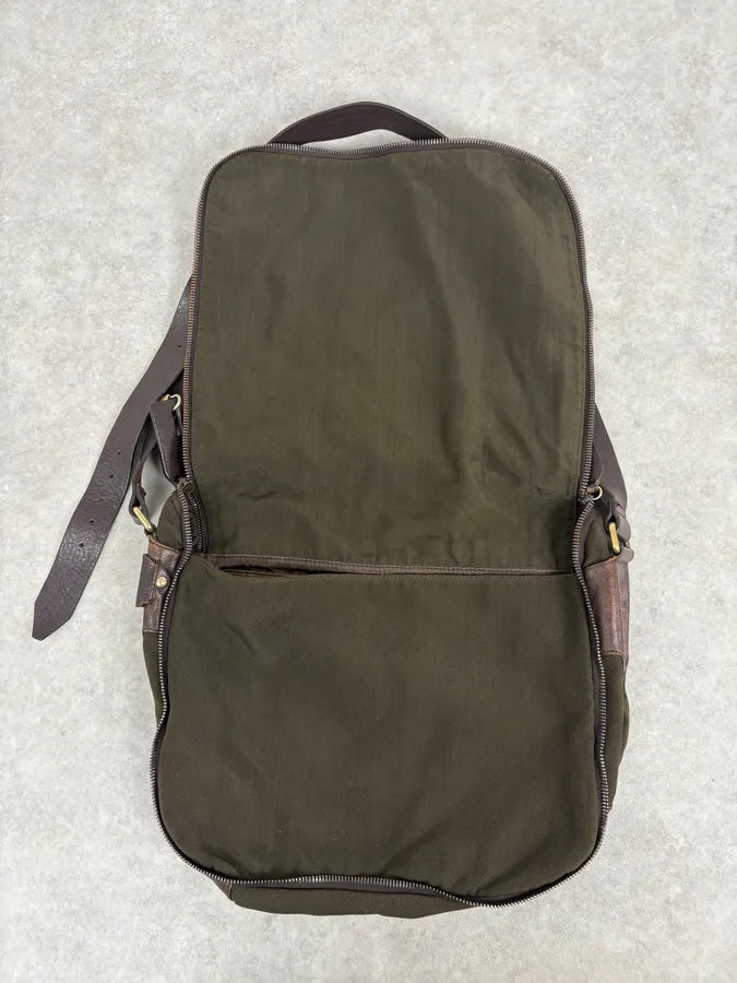 2000s Dolce & Gabbana Military Green Canvas & Brown Leather Shoulder Bag wlkusGR 4