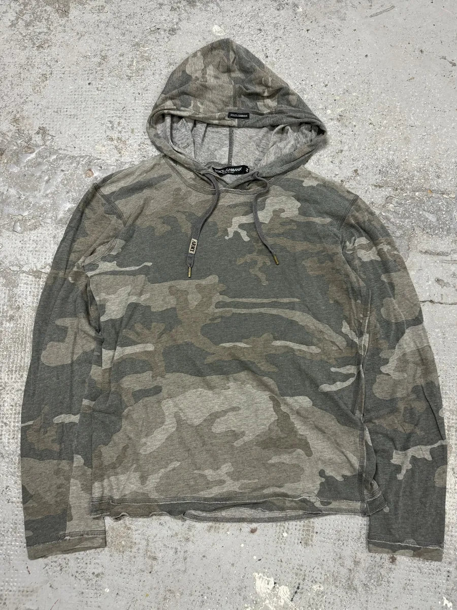 2000s Dolce & Gabbana Military Camo Green Hoodie CdKRrBP 0