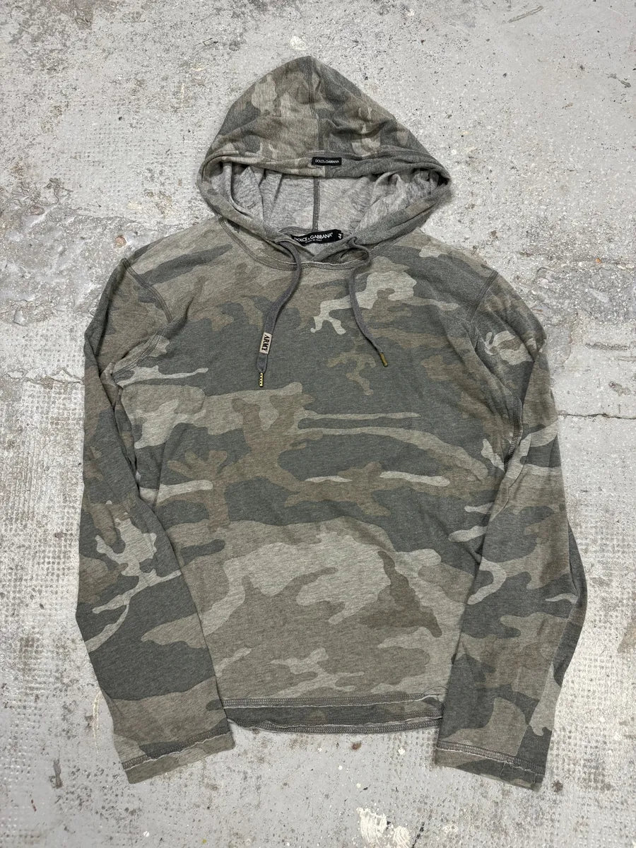 2000s Dolce & Gabbana Military Camo Green Hoodie CdKRrBP 4