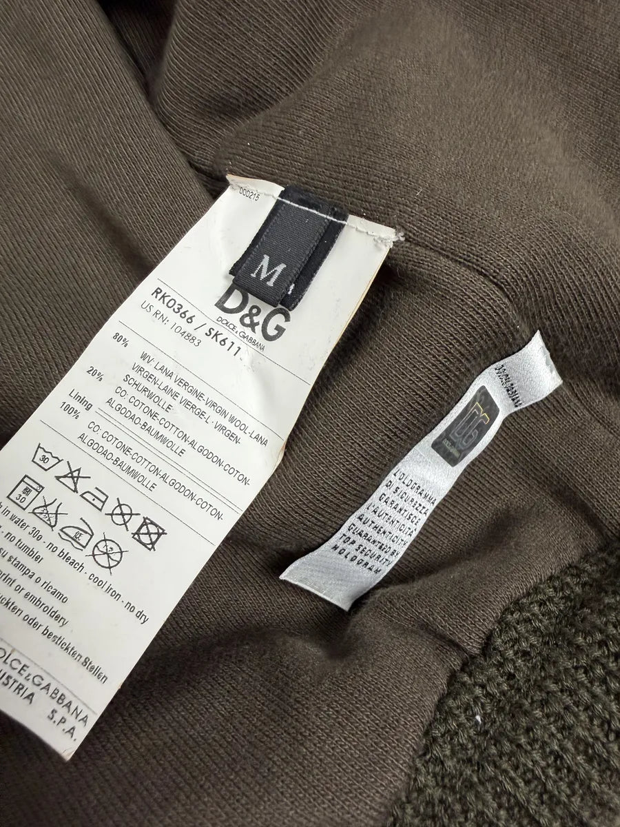 2000s Dolce & Gabbana Military Green Two Tone Cargo Zip-up Sweater heFEHXt 10