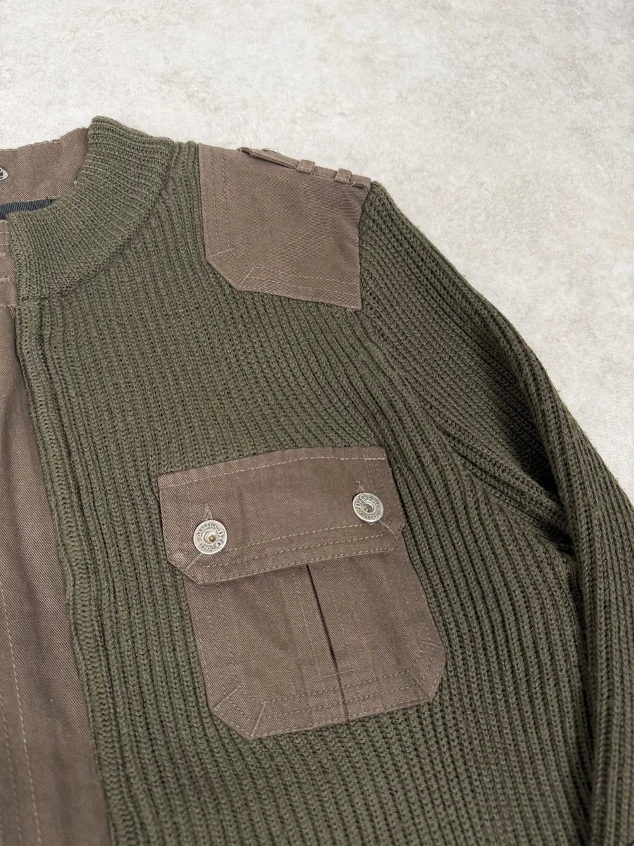 2000s Dolce & Gabbana Military Green Two Tone Cargo Zip-up Sweater heFEHXt 11