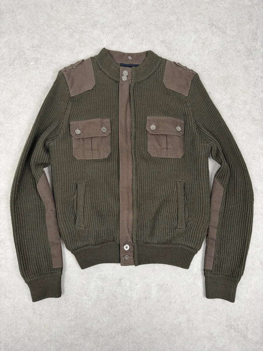 2000s Dolce & Gabbana Military Green Two Tone Cargo Zip-up Sweater heFEHXt 3