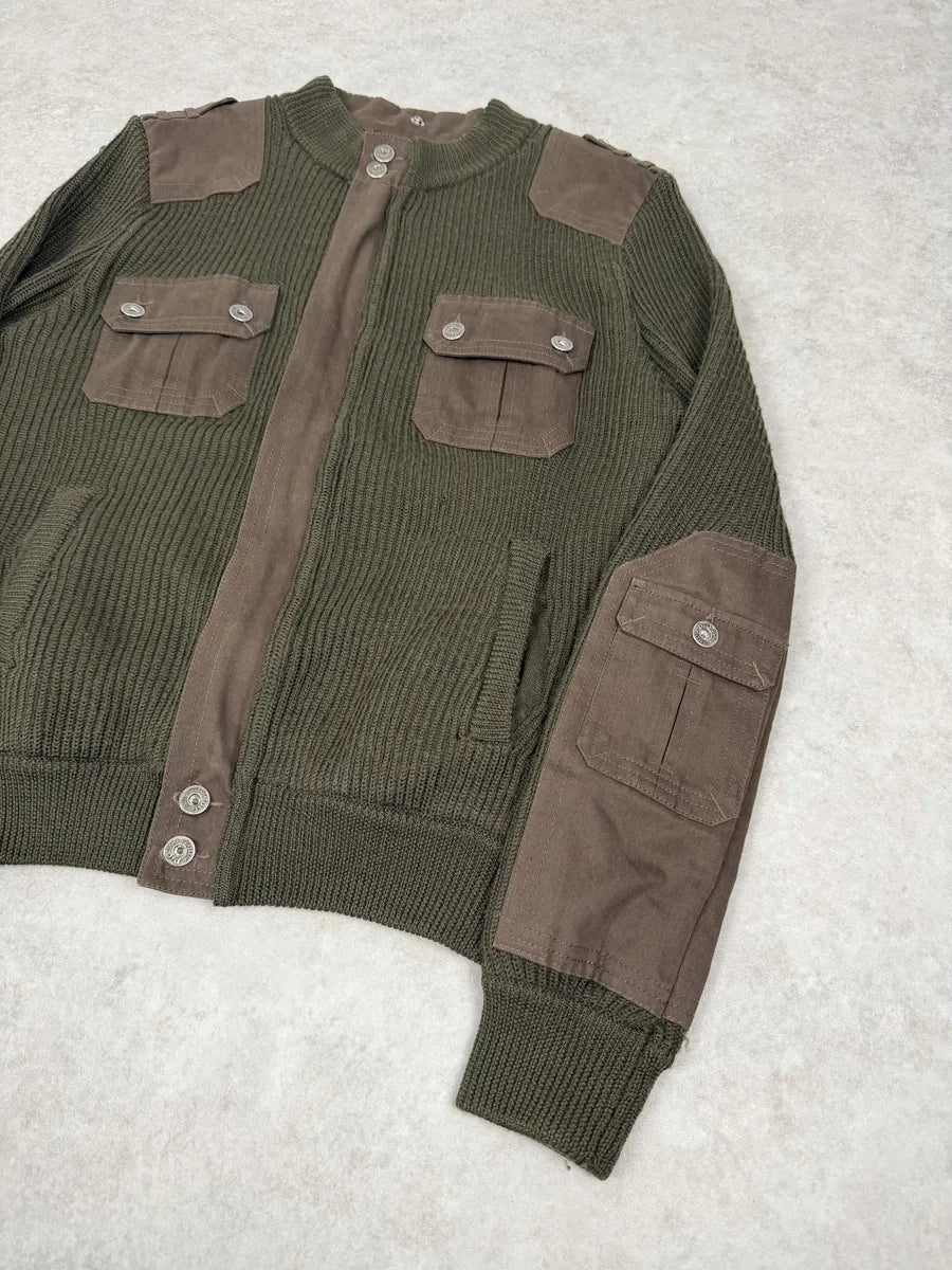 2000s Dolce & Gabbana Military Green Two Tone Cargo Zip-up Sweater heFEHXt 6
