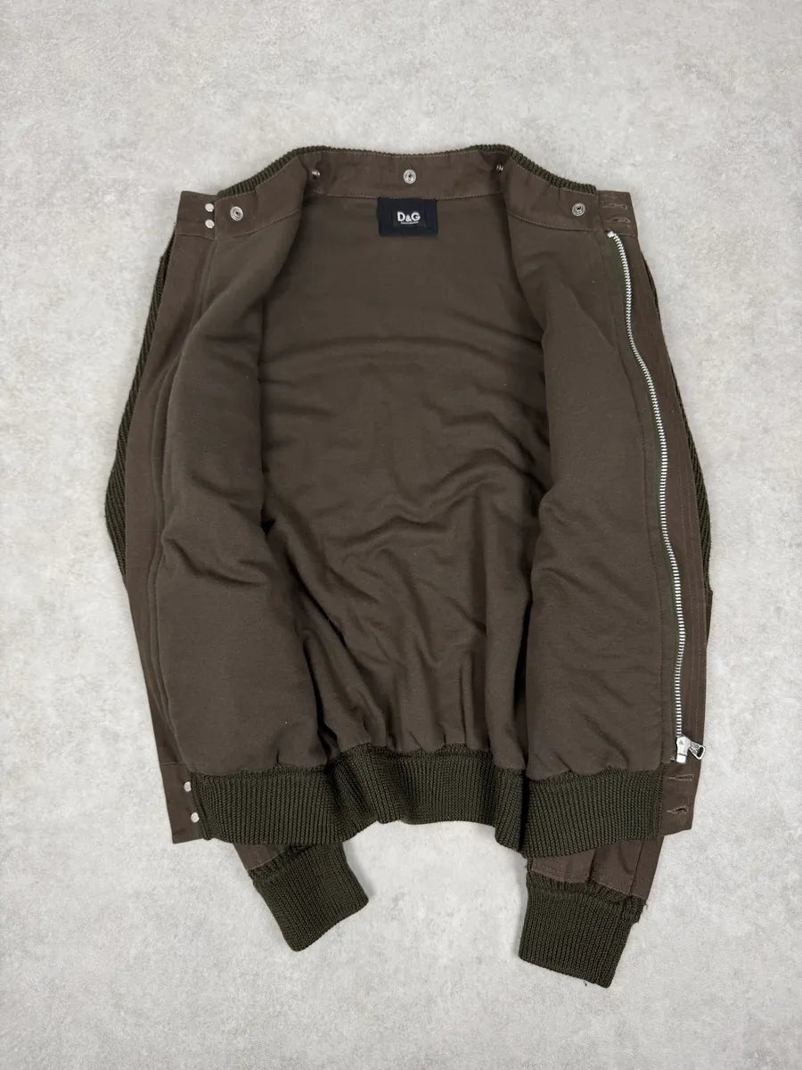 2000s Dolce & Gabbana Military Green Two Tone Cargo Zip-up Sweater heFEHXt 7