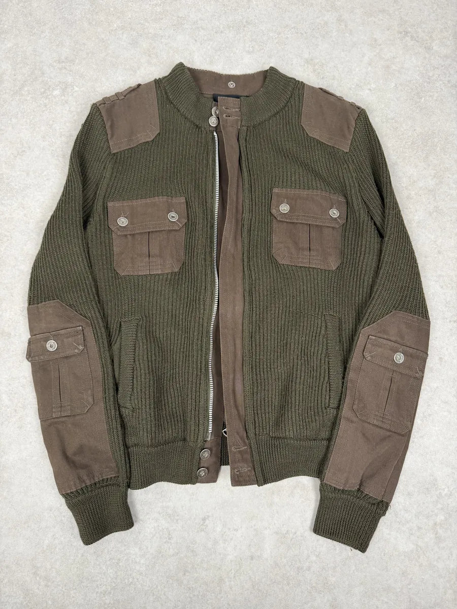 2000s Dolce & Gabbana Military Green Two Tone Cargo Zip-up Sweater heFEHXt 8