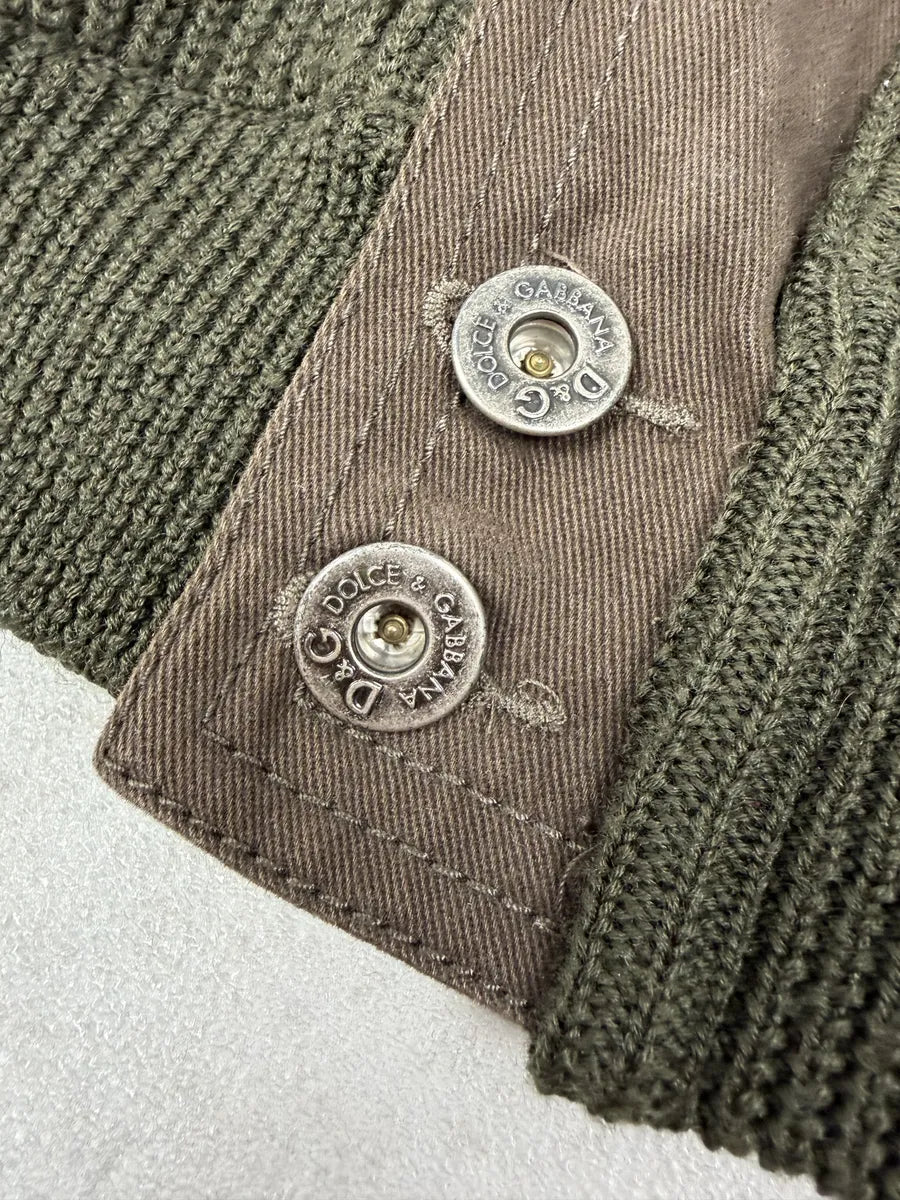 2000s Dolce & Gabbana Military Green Two Tone Cargo Zip-up Sweater heFEHXt 9