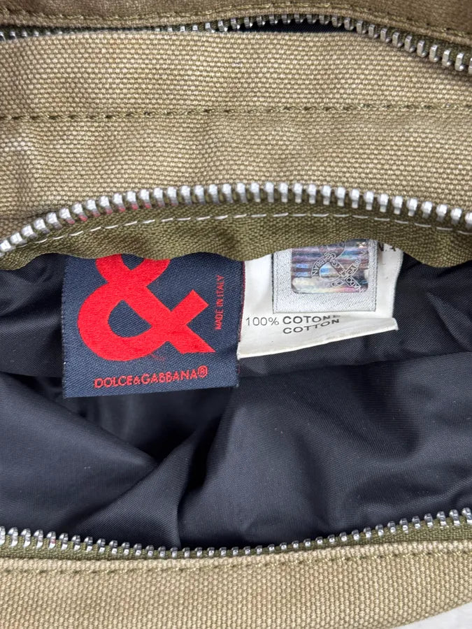 2000s Dolce & Gabbana Military Khaki Shoulder Bag NzCLuyD 8