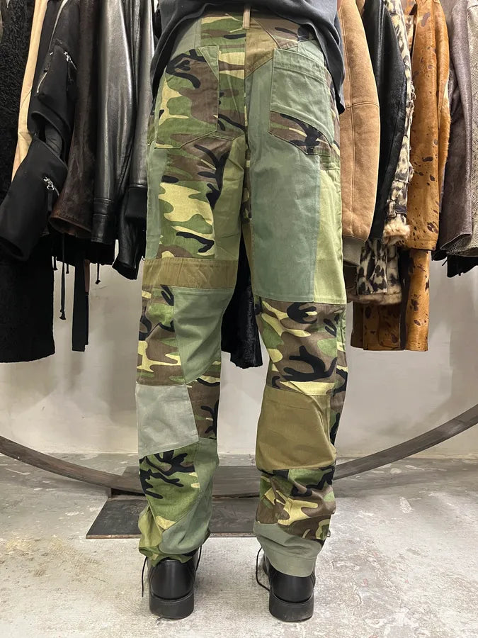 2000s Dolce & Gabbana Military Patchwork Khaki Pants (M) geiiXGp 1