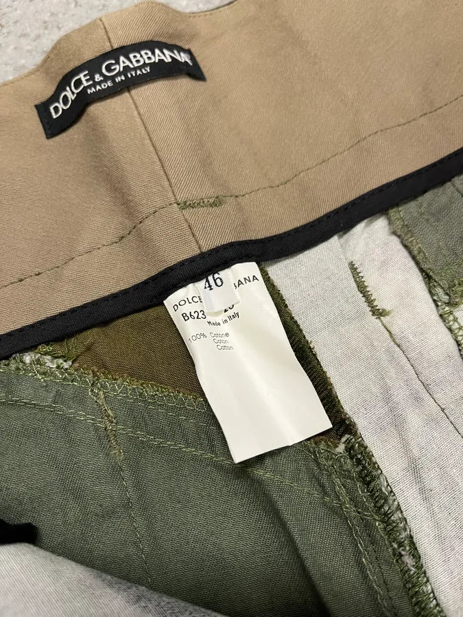 2000s Dolce & Gabbana Military Patchwork Khaki Pants (M) geiiXGp 10