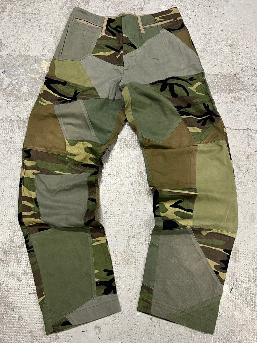 2000s Dolce & Gabbana Military Patchwork Khaki Pants (M) geiiXGp 3