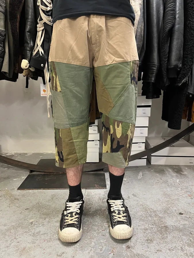 2000s Dolce & Gabbana Military Patchwork Khaki Short xiDQsjy 1