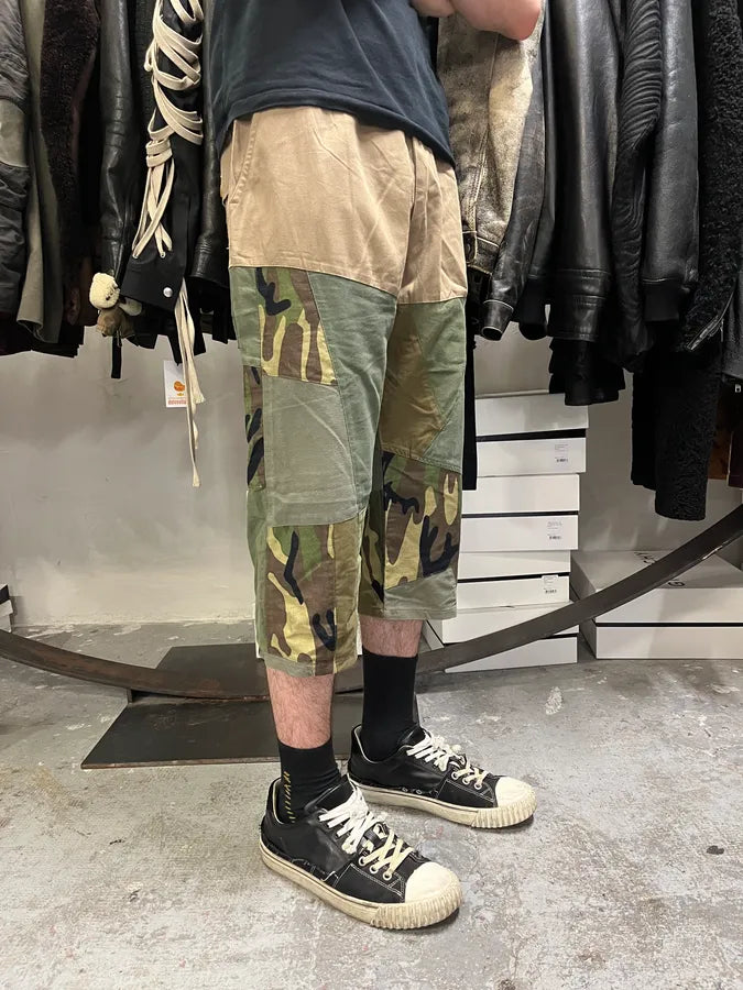 2000s Dolce & Gabbana Military Patchwork Khaki Short xiDQsjy 2