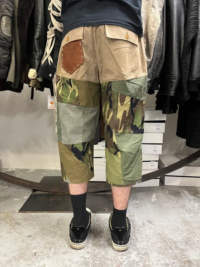 2000s Dolce & Gabbana Military Patchwork Khaki Short xiDQsjy 3