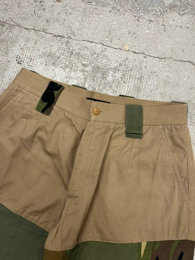 2000s Dolce & Gabbana Military Patchwork Khaki Short xiDQsjy 4