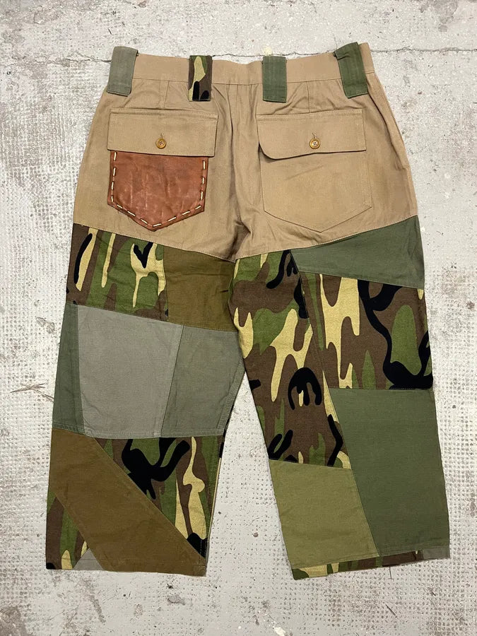 2000s Dolce & Gabbana Military Patchwork Khaki Short xiDQsjy 6