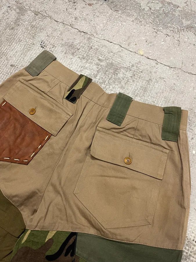 2000s Dolce & Gabbana Military Patchwork Khaki Short xiDQsjy 7