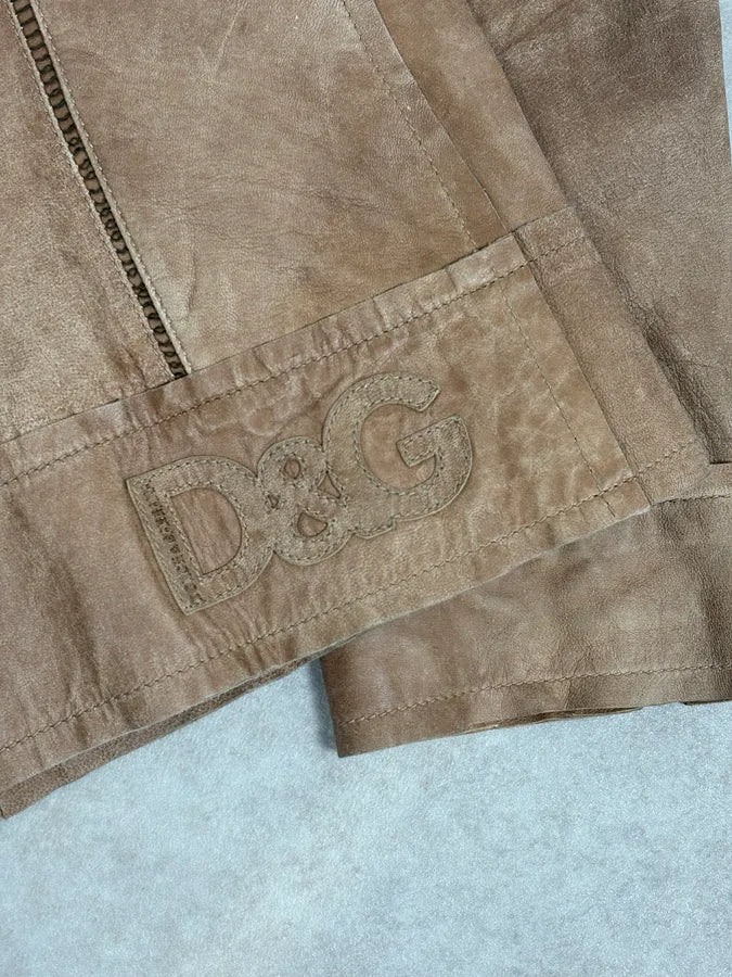 2000s Dolce & Gabbana Minimalist Beige Leather Jacket  wybdIss 9