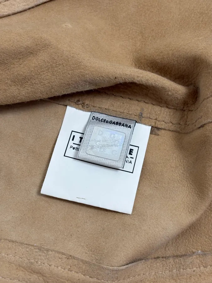 2000s Dolce & Gabbana Minimalist Beige Leather Jacket  wybdIss 11
