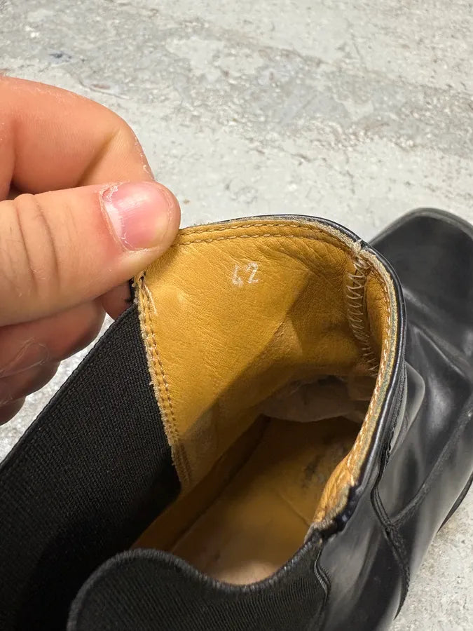 2000s Dolce & Gabbana Minimalist Black Leather Ankle Boots kJTWgfk 6