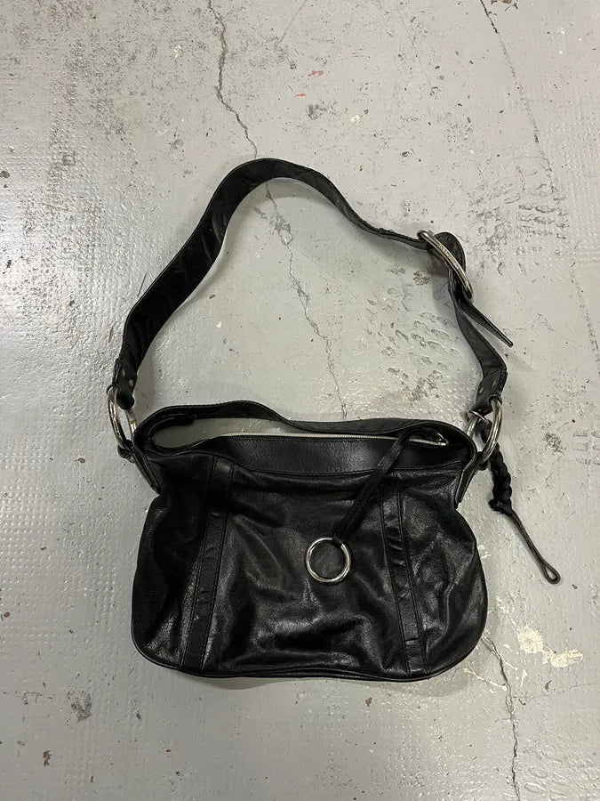 2000s Dolce & Gabbana Minimalist Black Leather Shoulder Bag xpEXNfg 1