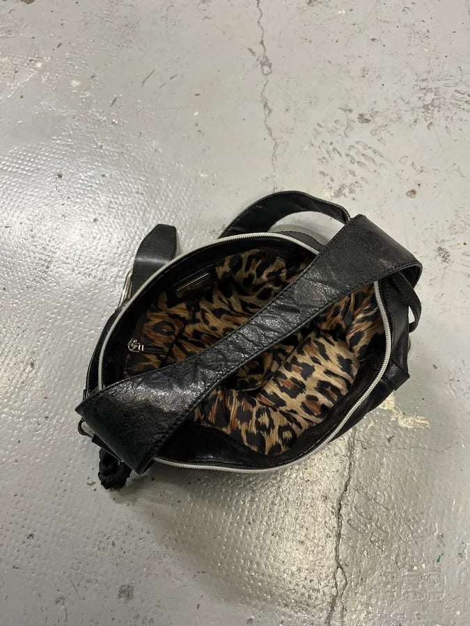 2000s Dolce & Gabbana Minimalist Black Leather Shoulder Bag xpEXNfg 7