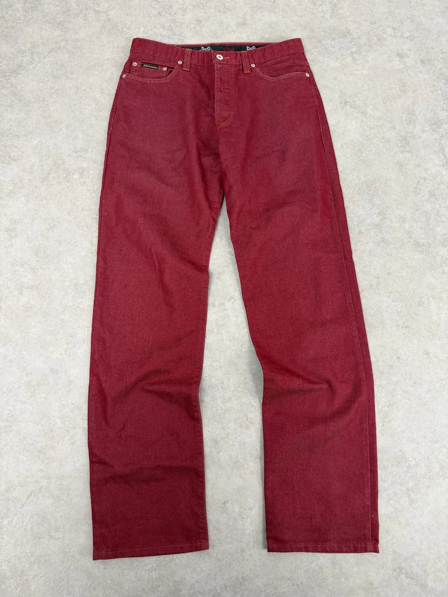 2000s Dolce & Gabbana Minimalist Red Pants JVYICnq 4