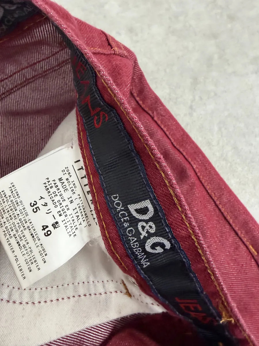 2000s Dolce & Gabbana Minimalist Red Pants JVYICnq 5
