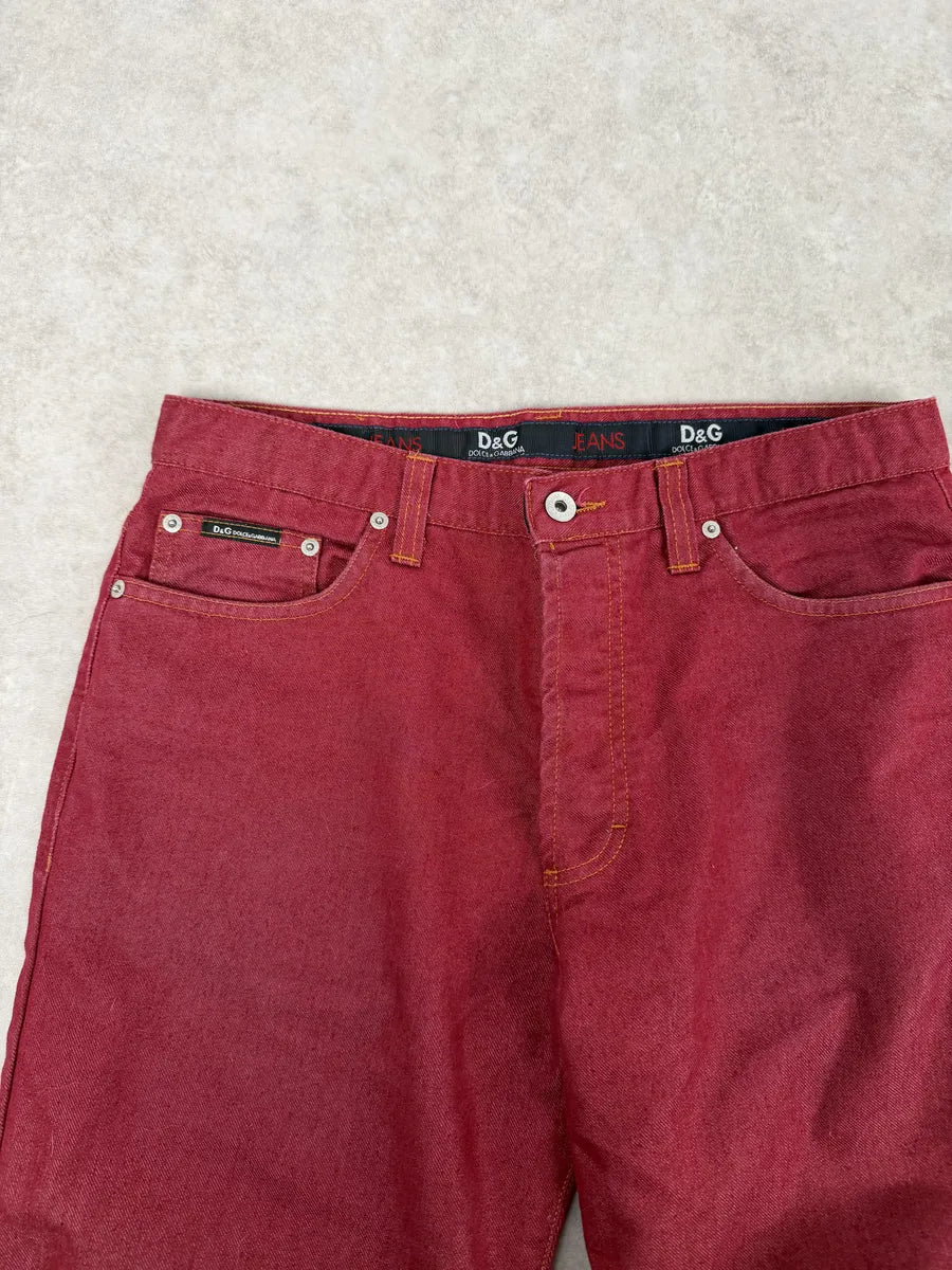 2000s Dolce & Gabbana Minimalist Red Pants JVYICnq 6
