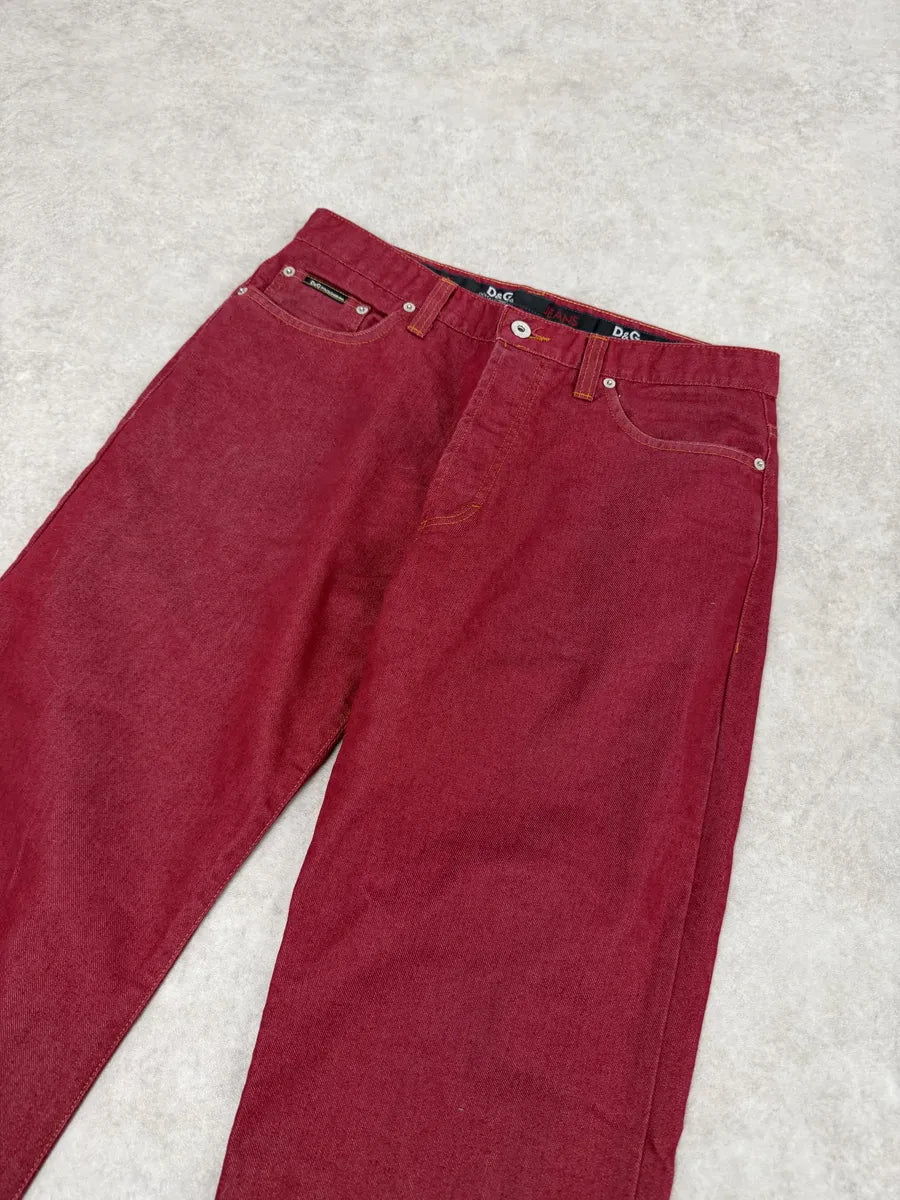 2000s Dolce & Gabbana Minimalist Red Pants JVYICnq 7