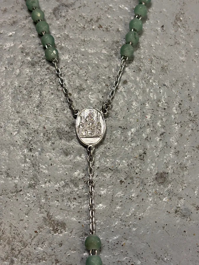 2000s Dolce & Gabbana Mint Green Rosary Necklace WNYjneu 4